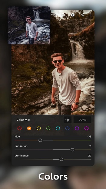 Adobe Lightroom app detail