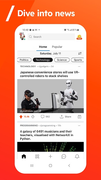 Reddit app detail