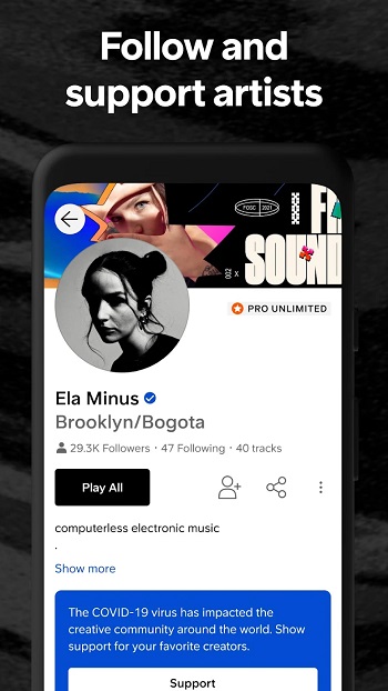 SoundCloud app detail