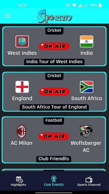app sportzify tv