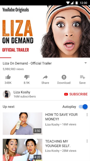 YouTube app detail